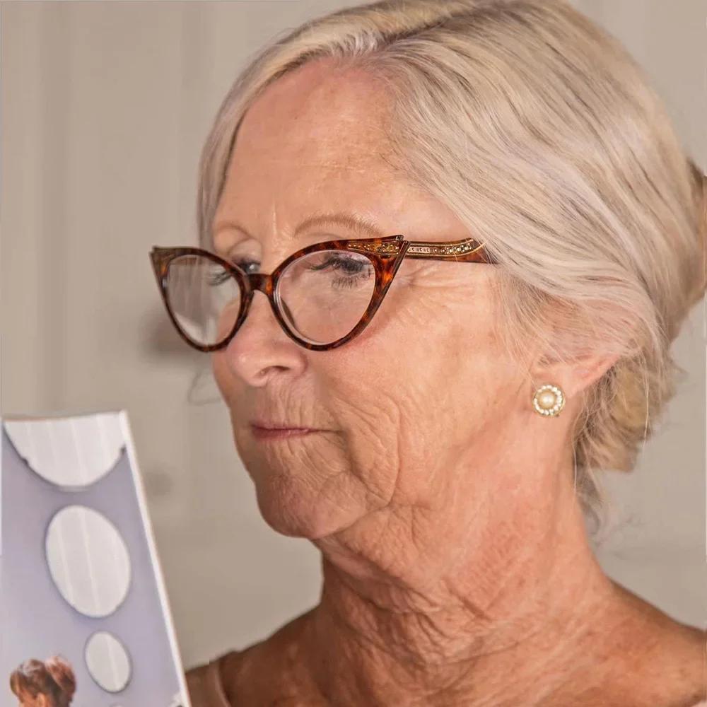 Cat Eye Frame Reading Glasses for Women Presbyopia Hyperopia Vision Care Magnification Computer Eyewear