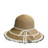 Seaside Flower Sun Hat Large Brim Straw Hat Women's Sun Protection Hat Straw Hat Sun Hat Casual Versatile Straw Hat