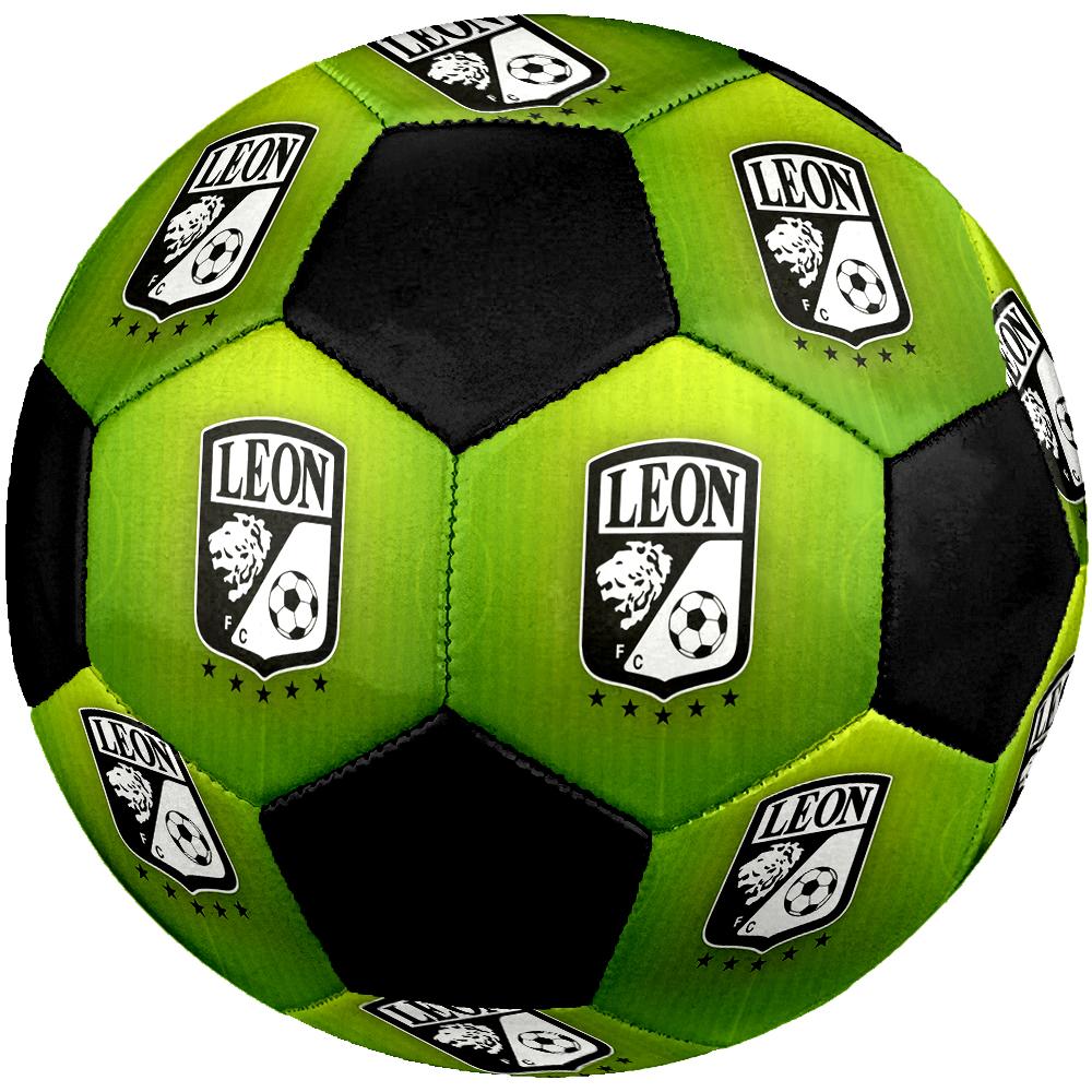 SIZE 5 León FC Soccer Ball Colorful All Ages Machine Stitched PVC Competition Ready Durable High-Bounce
