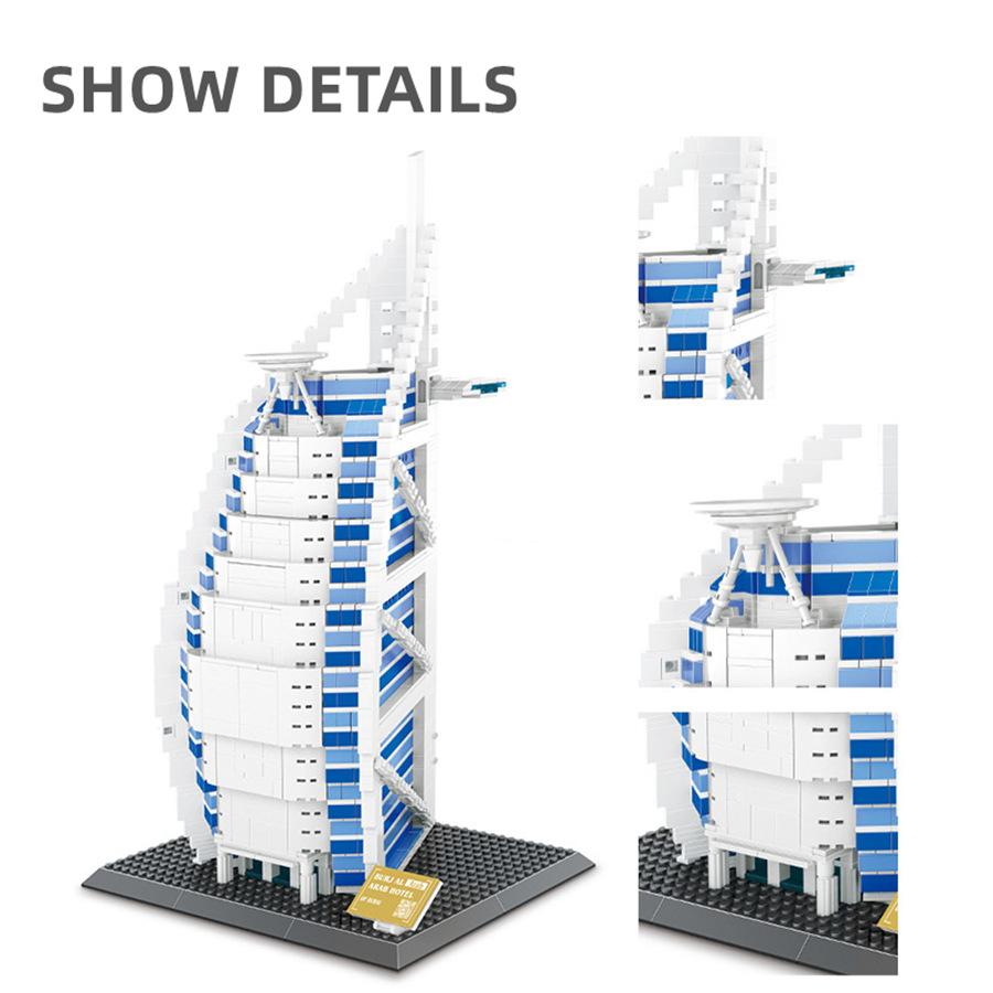 Non-Toxic 1306Pcs Al Arab Hotel Of Duba Building Blocks 5220 Construction Bricks Diy Toys For Children Toys For Adults