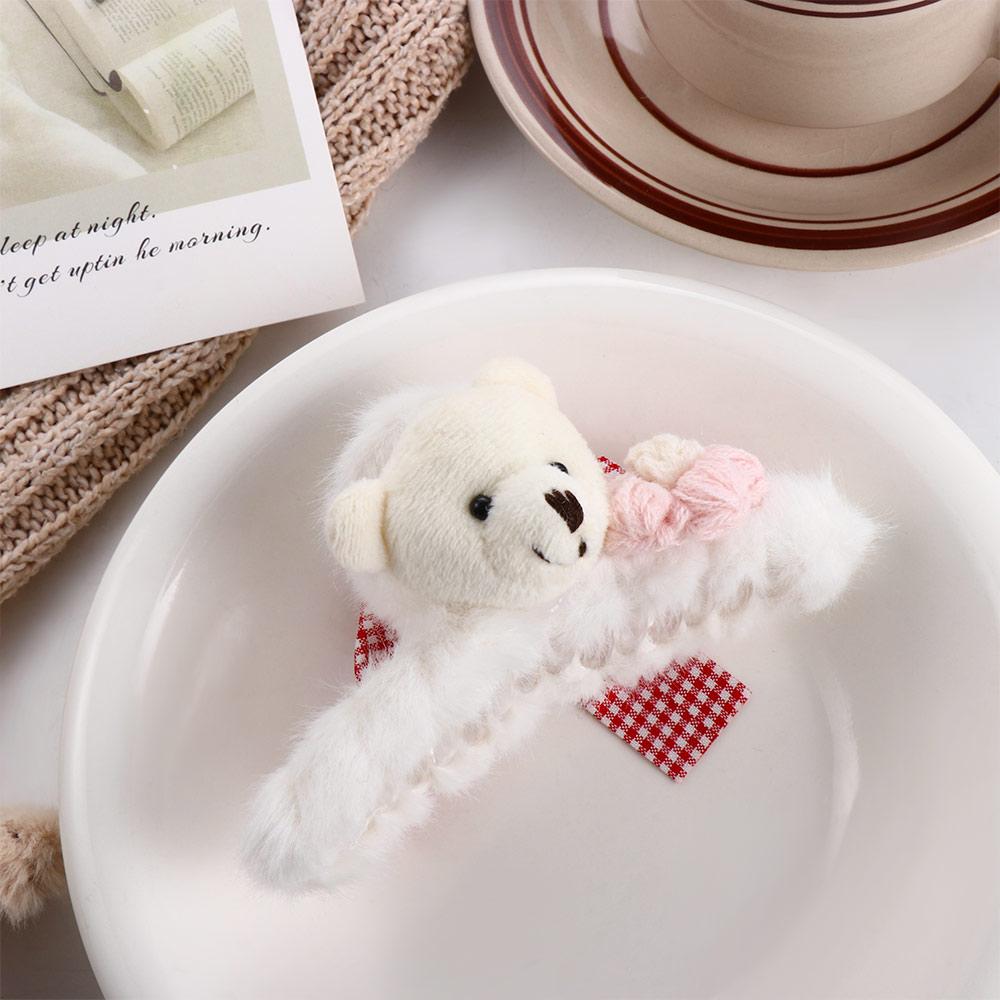 Flower Bathing Plush Hair Accessories Korean Style Crab Clips Women Hair Clips Bear Hair Claws