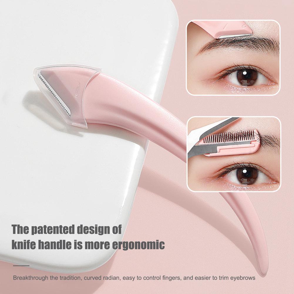 3PCS Eyebrow Trimmer Set Eyebrow Scissors With Comb Crescent Trimmer Makeup Tools Eyebrow J2S0