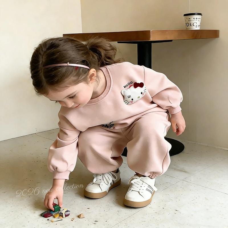 Autumn 2025 Girls' Cute Hoodie & Pants Set - Baby & Toddler Outfit for Spring/Fall