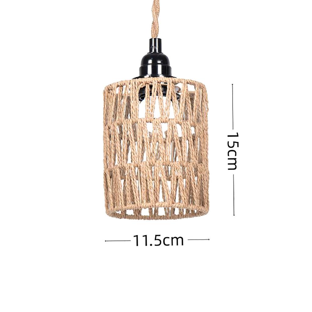Rattan Lampshade 11.5X14.5Cm Pendant Lamp Shade Bohemian Style Handwoven Lampshade Home Cafe El Ceiling Lamp Light Cover