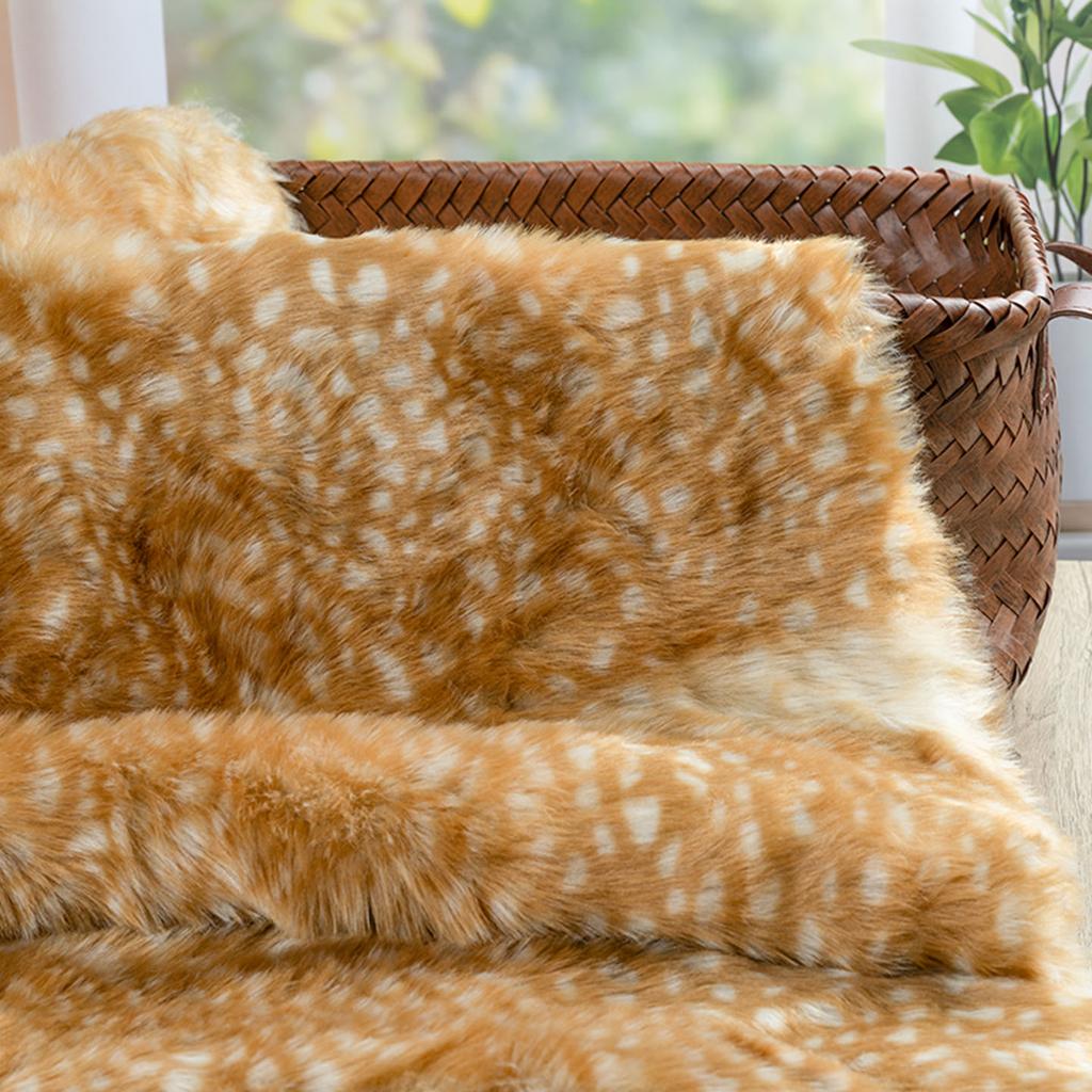 Winter Warm Weich Hohe Dichte Gepunktetes Hirsch-Tiger-Muster Plüschstoff DIY Handgefertigt Nähen Kunstfellstoff Hintergrundstoff