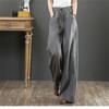 Spring Autumn Hip Hop Streetwear Female Solid Cotton Linen Wide Leg Pants Women Vintage Harajuku Boho Casual Ladies Trousers