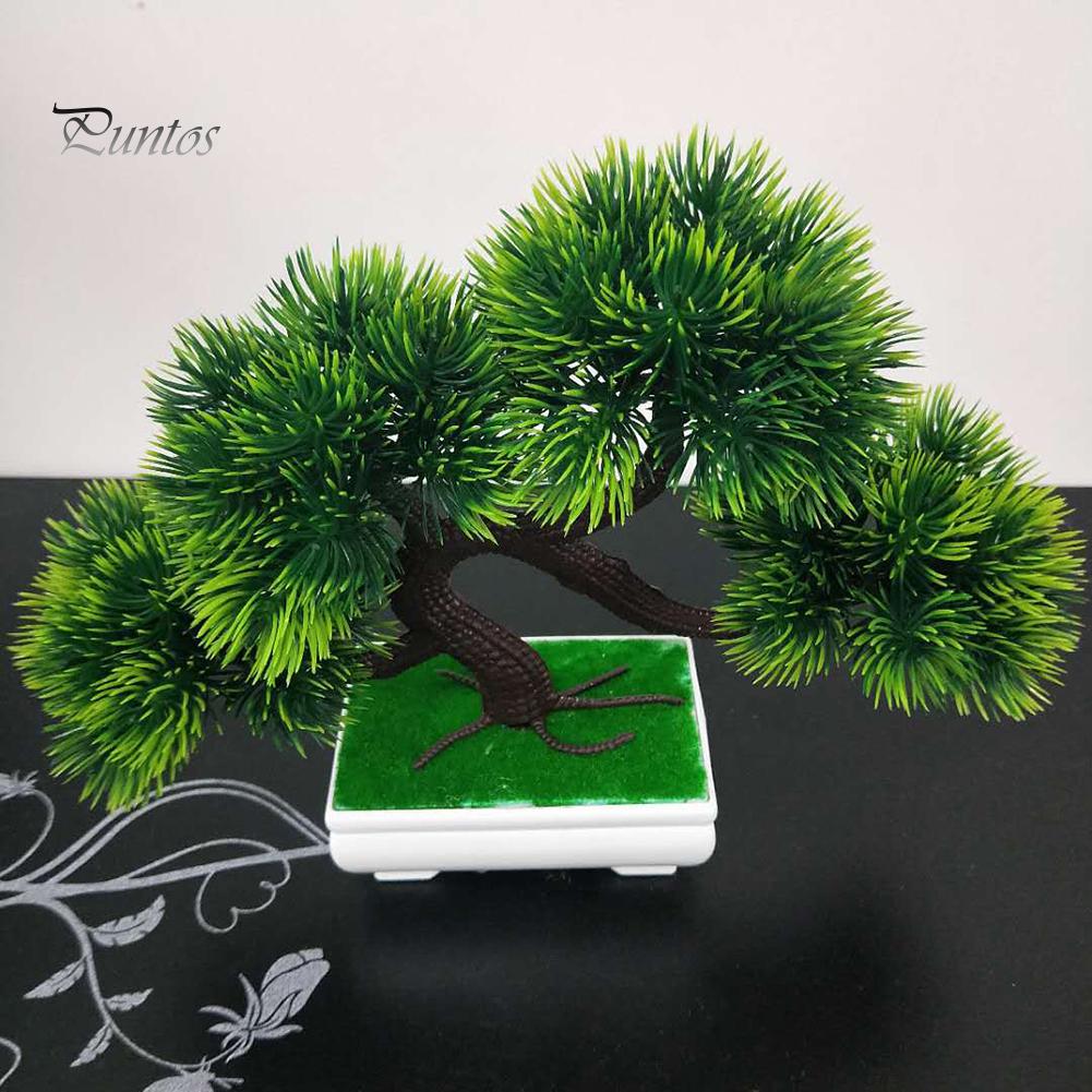 Artificial Home Desk Decoration Mini Pine Tree Faux Plant Bonsai Cafe Office