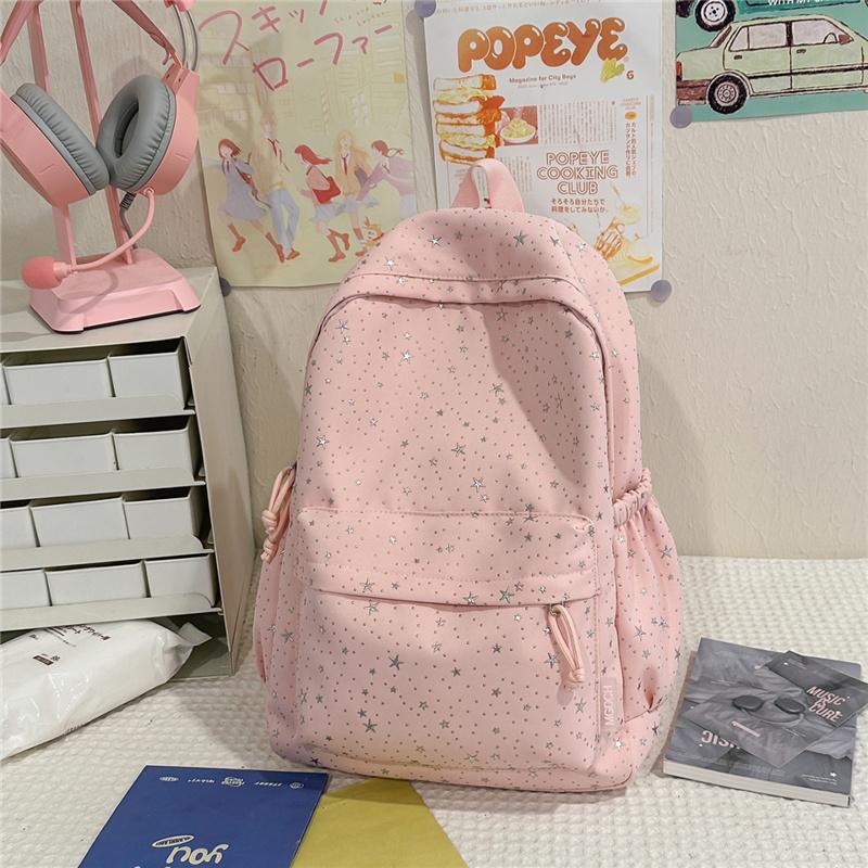 

Звездный рюкзак Женский рюкзак большой вместимости для путешествий Студенческий школьный рюкзак розовый