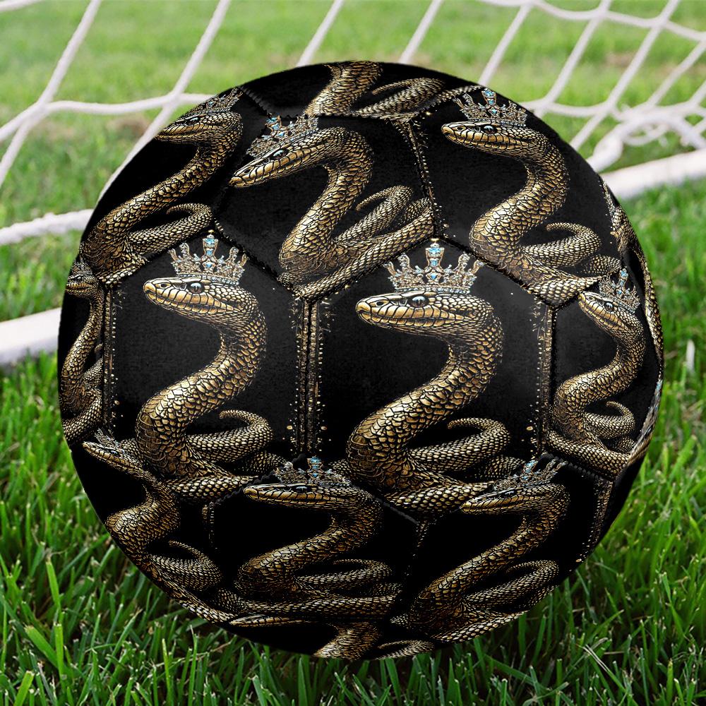 Snake and Skull Indoor Soccer Ball Size 5 Colorful All Ages Machine Stitched PVC Competition Ready Durable High-Bounce