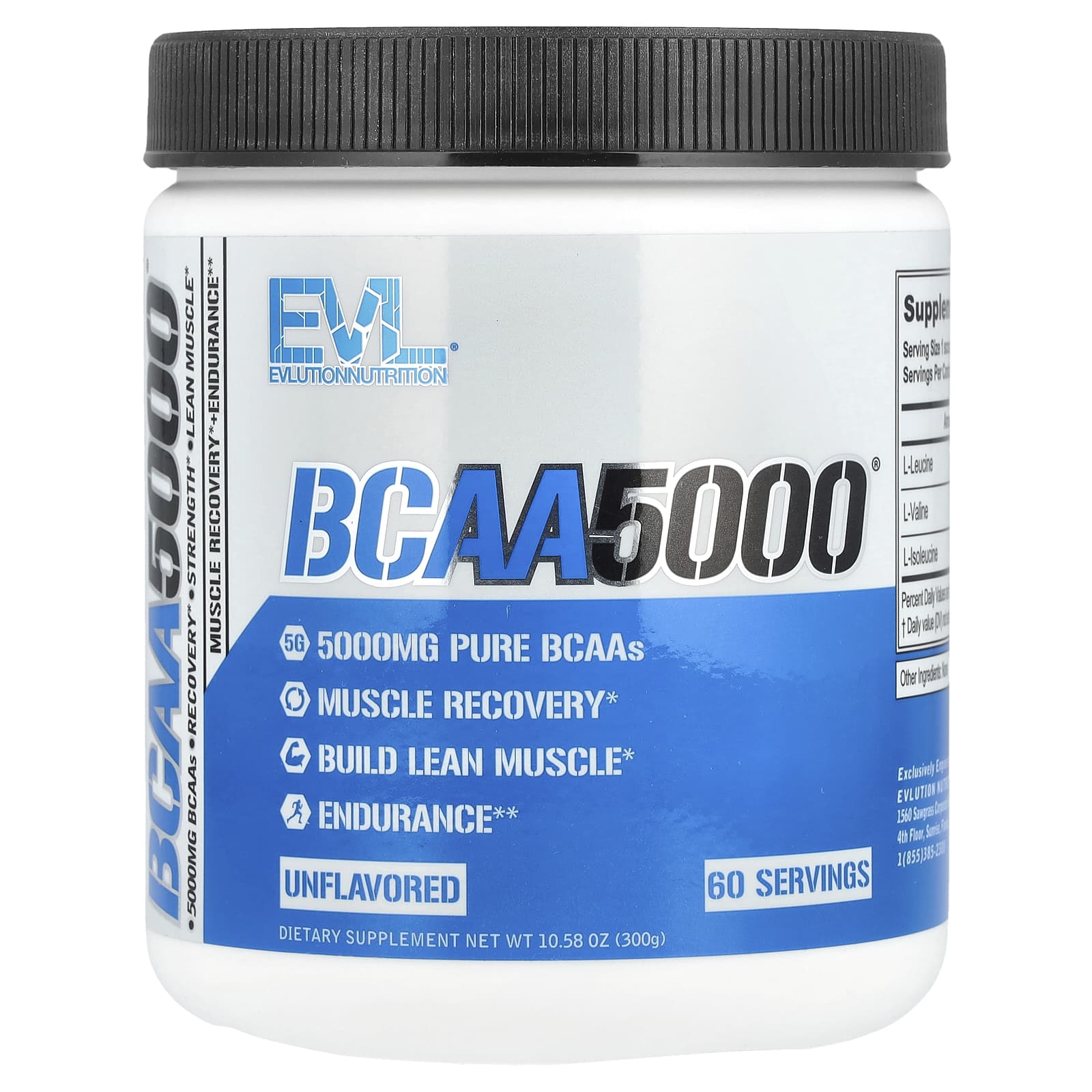 

Bcaa5000, Unflavored, 300G(10.58Oz)
