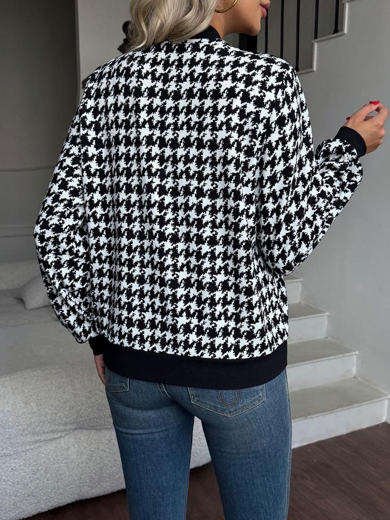 2025 Autumn/Winter European-American Jacquard Zipper Jacket: Loose, Slimming, Casual Top Coat
