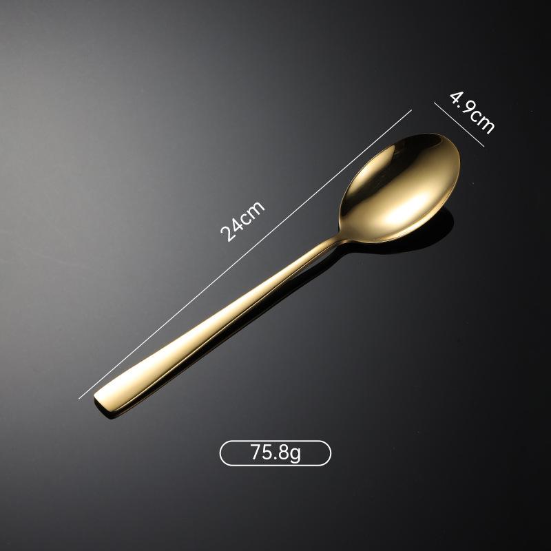 304 Stainless Steel Public Spoon Public Chopsticks Extended Chopsticks Spoon Titanium Plated Hotel Dining Spoon Household Company Gifts