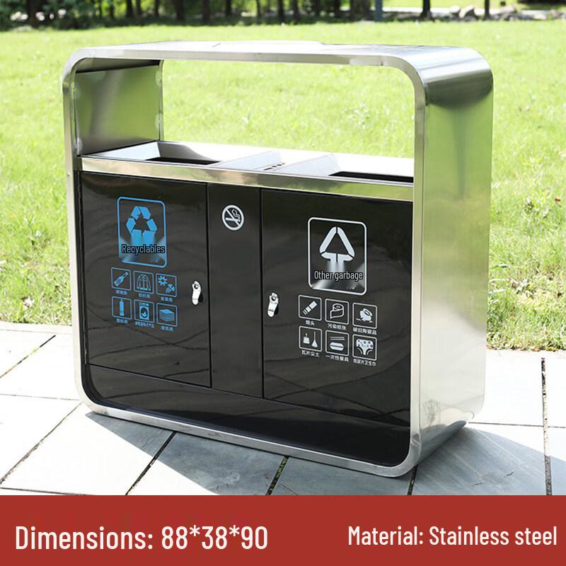 Chenyang Outdoor Stainless Steel Waste Sorting Bin