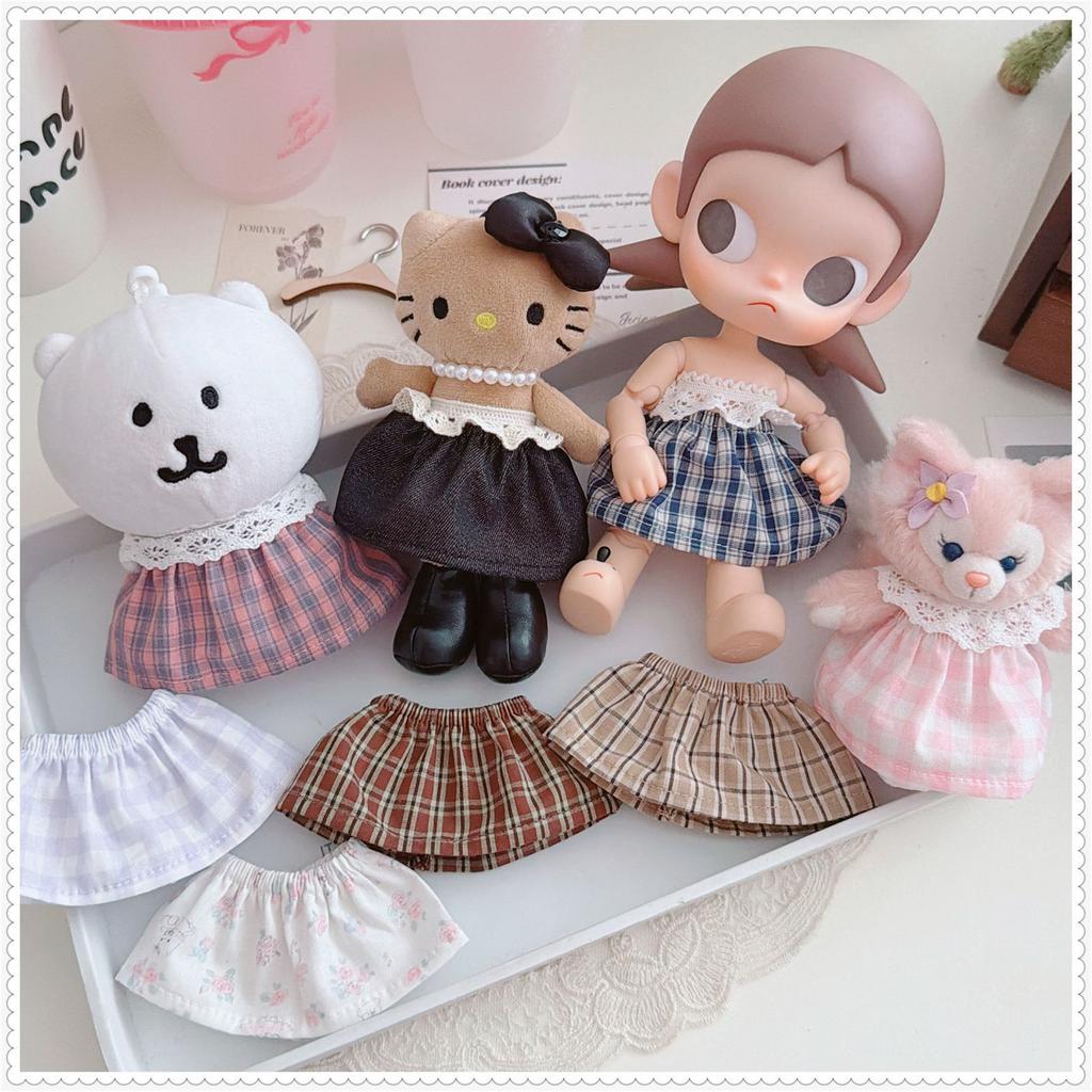 10-15Cm Cute Mini Idol Doll Clothes Cartoon White Bunny Skirt Diy Dress Up Plush Doll Accessories Girls Fans Collection Gifts