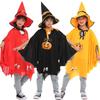 Children's Witch Costume Set: Halloween Cape, Cloak, Hat, and Pumpkin Design