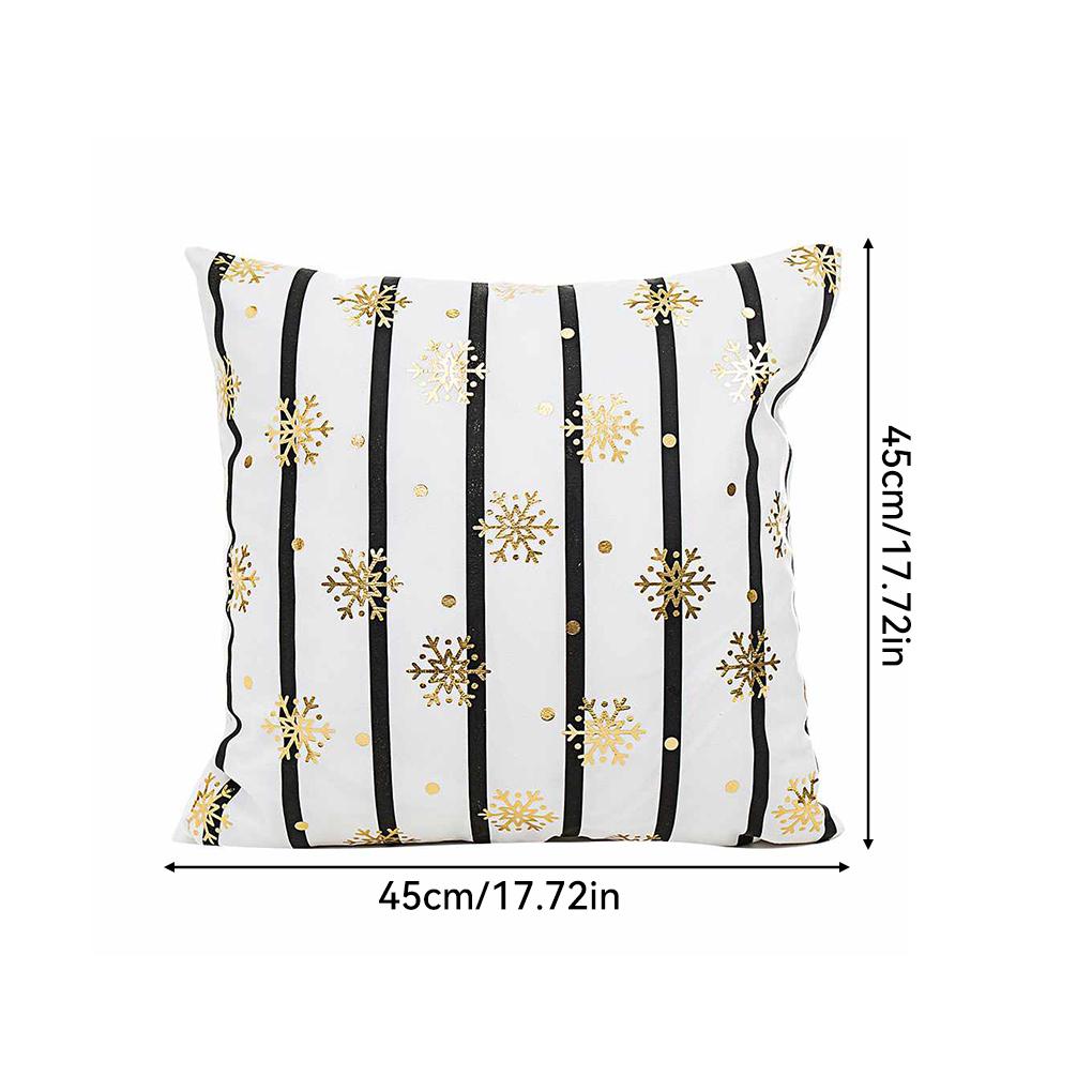 Merry Christmas Letter Snowflake Pillow Case Cushion Cover Home Sofa Decor Soft
