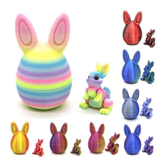 Yousheng Paashaas Oor Ei Ornament met Gearticuleerd Konijn Binnenin 3D Geprint Beweegbare Gewrichten Konijn Figuurtje Fidget Speelgoed Paasvakantie Feest
