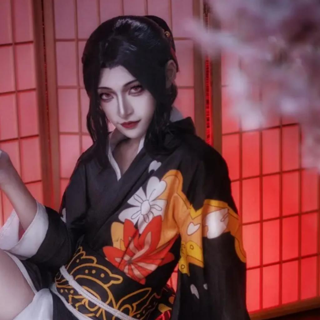 Ensemble complet de cosplay Kimono féminin Muzan Kibutsuji de Demon Slayer, Tenue de jeu de rôle Anime Style Ancien