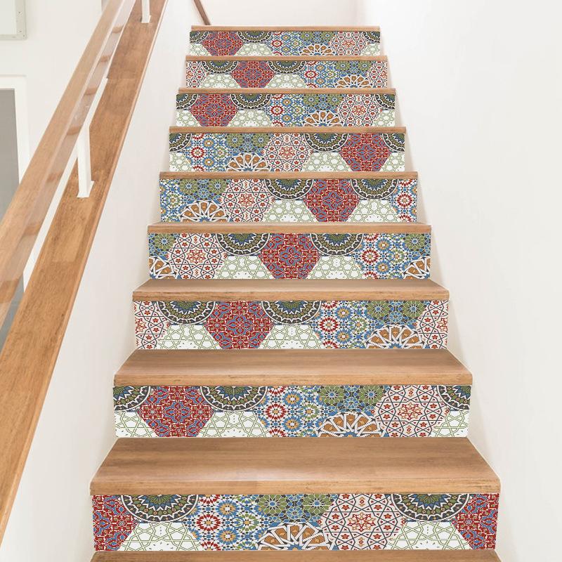 Self-Adhesive Staircase Sticker Waterproof Pvc Tile Sticker No Residual Glue Wall Sticker
