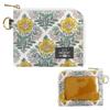 Simple, Slim, Small Wallet with a Floral Pattern In Yellow (Made In Japan, Perfect for Travel, Travel Accessories, or As a Stylish Commuter Pass