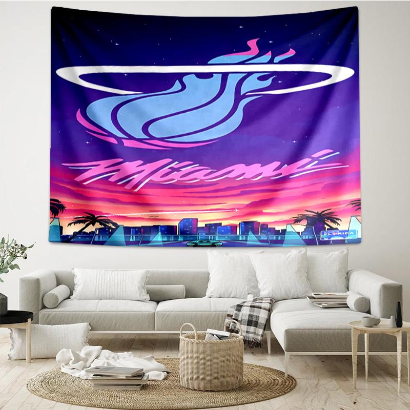 Heat Team Logo Artwork Quick-Dry Tapestry Hanging for Bedroom,Livingroom, Playroom,Decor Art Room Wall Tapestry Holiday and Birthday Gifts