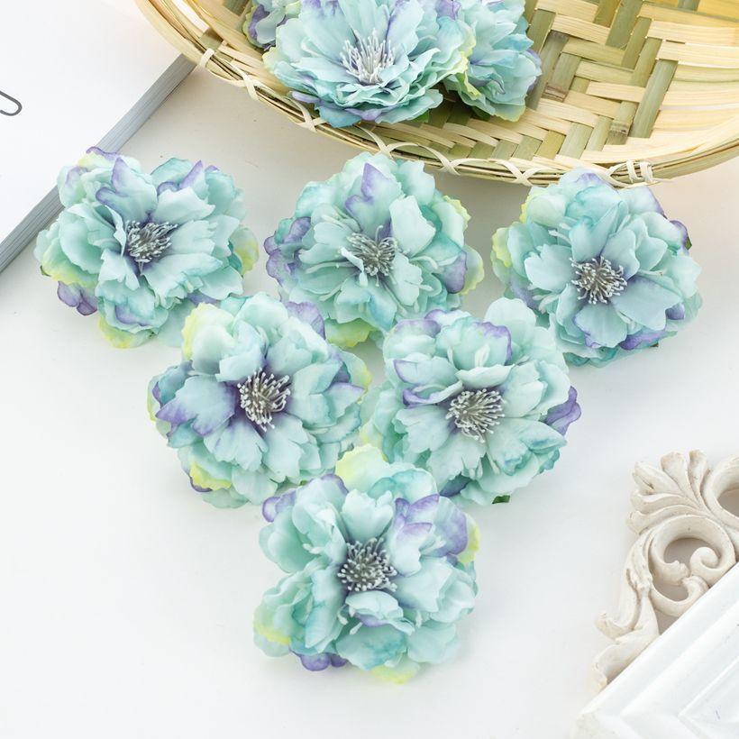 50/80pcs Artificial Silk Peony Flower Diy gift hairpin Home Party Wedding bridal bouquet wreath Decoration Outdoor Garden arch