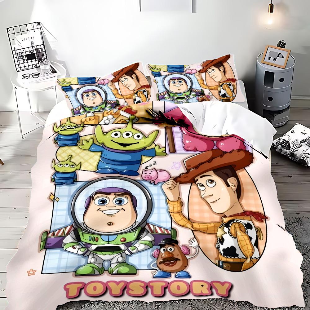 Hot Toy Story Duvet Cover Pillowcase Cartoon Buzz Lightyear Bedding Set Adult Boy Girl Bedroom Decoration Children Gift Single
