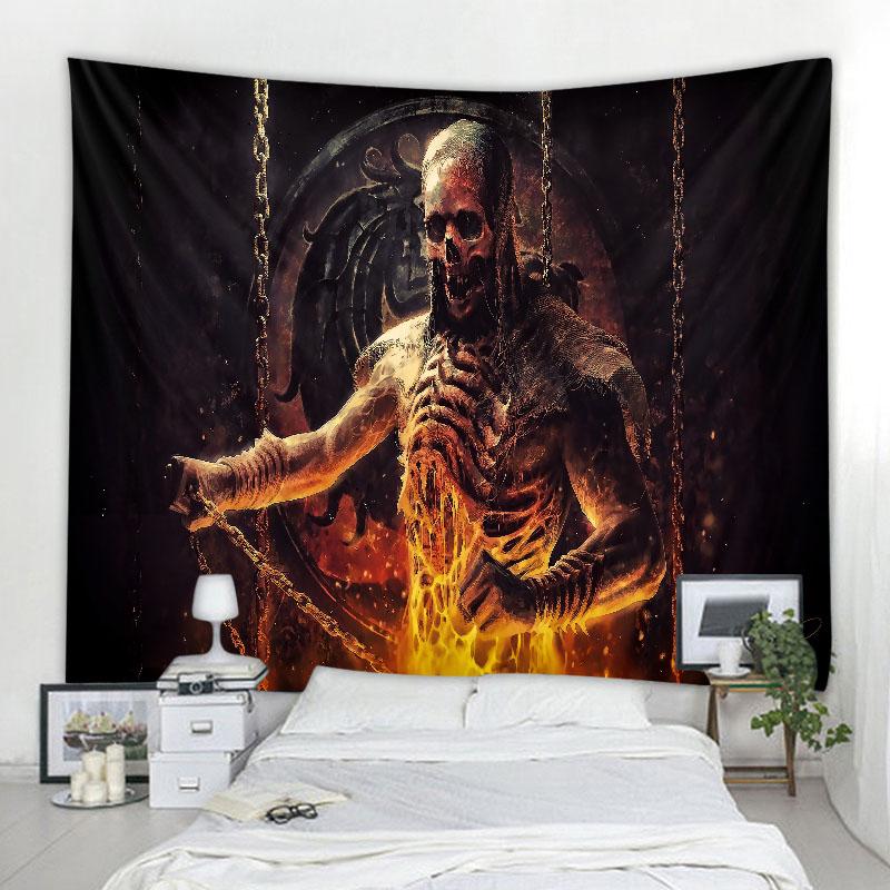 

Хэллоуин вечеринка украшения Гобелен ужас спальня пламя череп люди 100x75cm