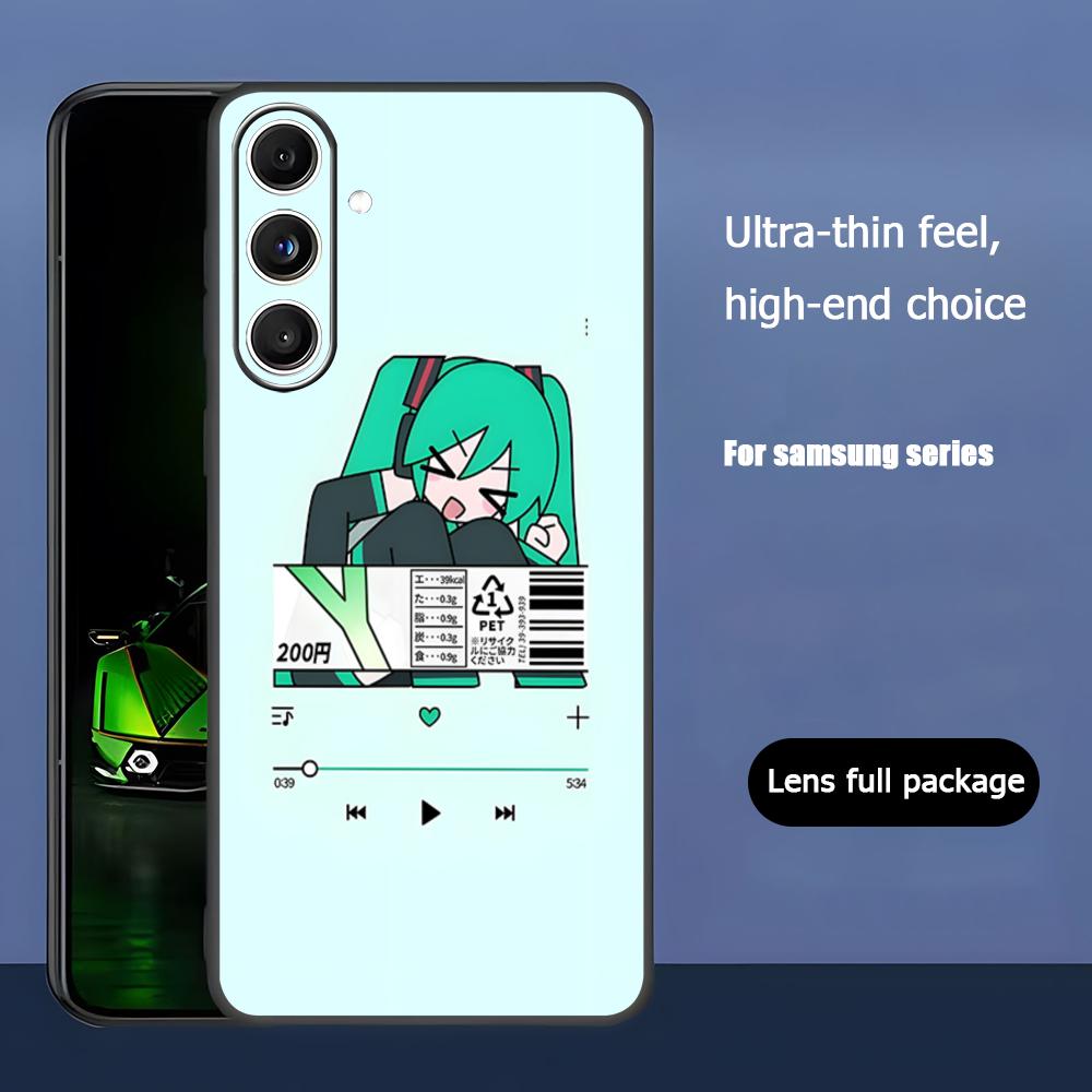 Hatsun M-MikuES Hot Anime Cool Phone Case For Samsung Galaxy S25 S24 S23 S22 S21 S20 Plus Ultra Note20 Soft Black