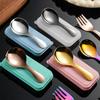 Portable Stainless   Spoon Fork Set Ideal For Picnics Office Dorm Dishwasher Safe