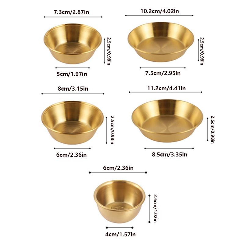 304 Stainless Steel Food Storage Tray Thickened Sauce Dipping Dish Snack Pan Kimchi Plate  Pot Seasoning Dish Kitchen Utensil