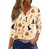 Women's T Shirt Tee Print Button 3/4 Sleeve Daily Weekend Fashion Basic V- Neck Regular Top