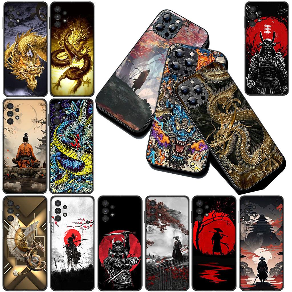 Japan Samurai Skeleton Ninja Dragon Phone Case for Apple iPhone 12 13 Pro Max Mini ProMax X XR Air XS 12Pro 13Pro Cover