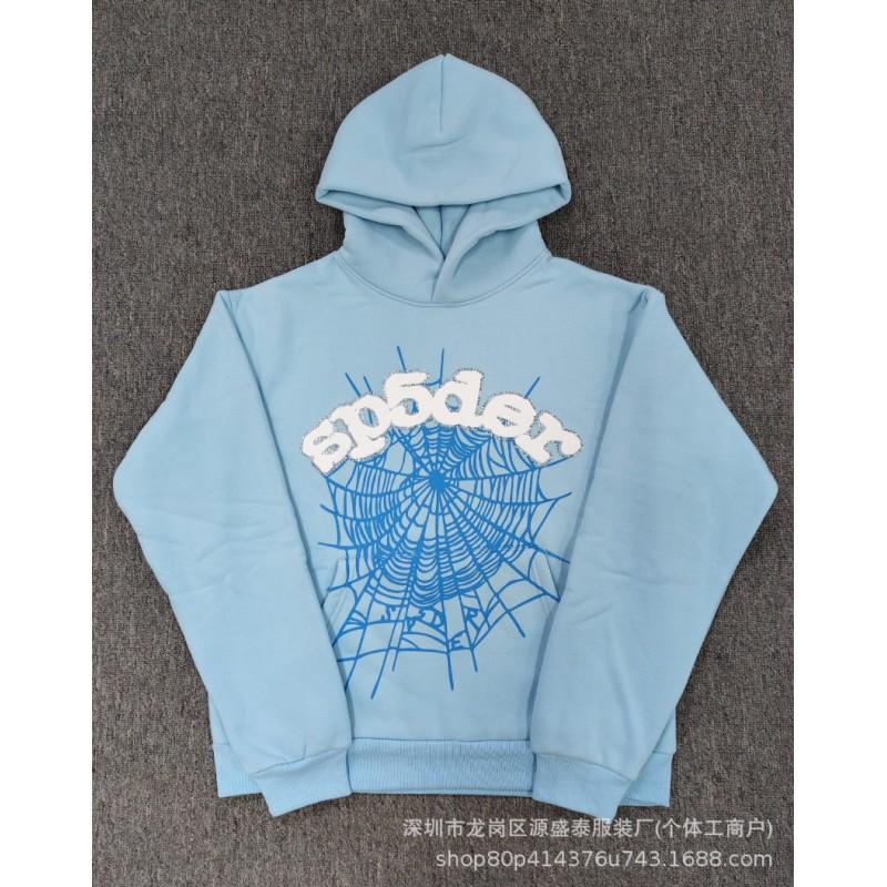 Sp1der Rapper YoungThug Same Foam Letter 555555 Couple Hoodie Pink Sweatshirt