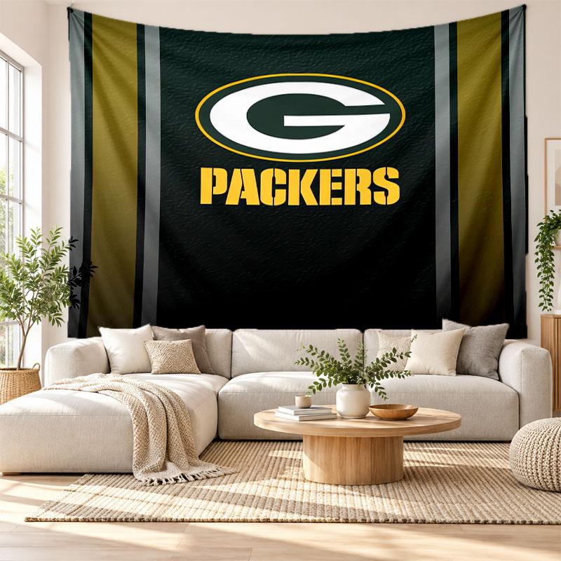 Green Bay Packers Wall Tapestry, Soft Fabric Wall Hanging, Decorative Backdrop For Bedroom Home Wall Art