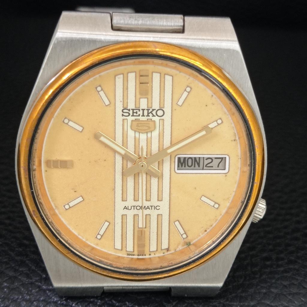 GENUINE VINTAGE SEIKO 5 AUTOMATIC 7009A JAPAN MENS ORIGINAL DIAL WATCH a709185-1