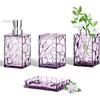 HBlife Bathroom Accessories Set, Lavender Purple Acrylic Bathroom Counter Set with Toothbrush Holder, Soap Dispenser, Tumbler, Soap Dish, Boho Modern