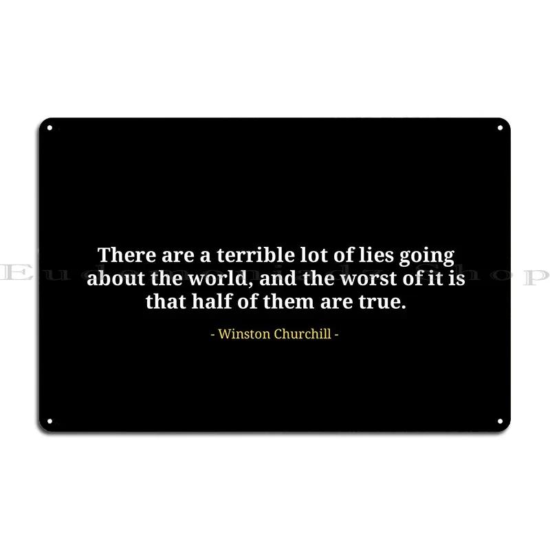 Winston Churchill Quotes Metal Plaque Poster Design Kitchen Wall Plaque Iron Club Tin Sign Poster 20x30cm(7.8x11.8inch)