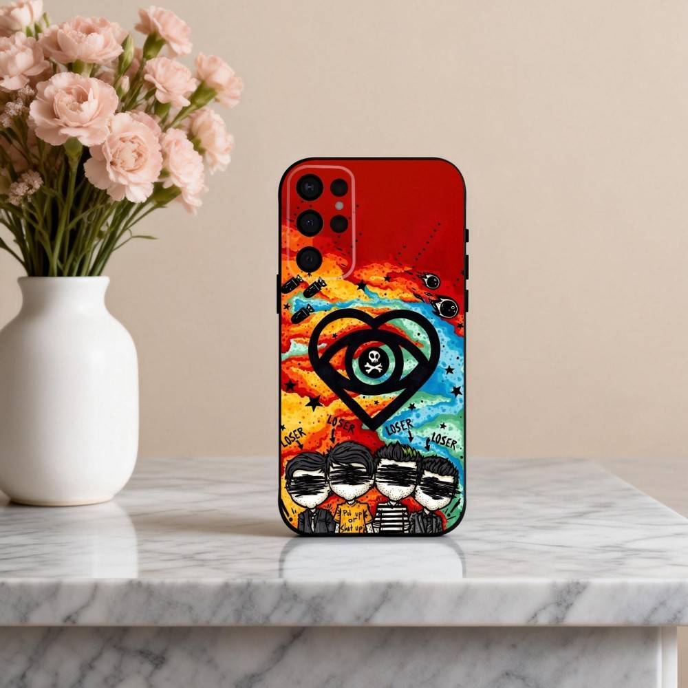 Punk A-All Time Low Band Phone Case For Samsung S25,24,23,22,30,21,10,9,Ultra,Plus,Lite,FE,4,5 G Soft Black Case
