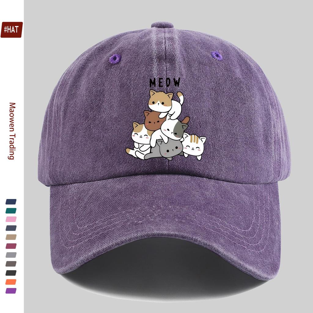 Pc Cute Cat Pattern Printed Baseball Cap with a Casual and Lazy Cute Cat Print Design Sun Hat Comfortable and Lightweight Papa