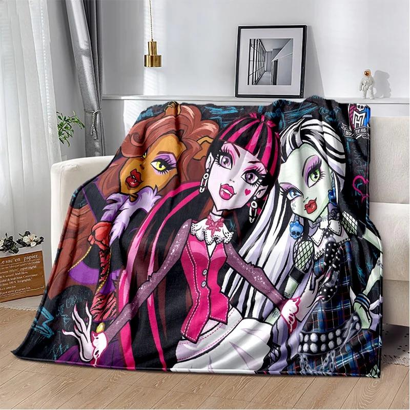 3D Monster High Anime Cartoon Blanket,Soft Throw Blanket for Home Bedroom Bed Sofa Picnic Travel Office Rest Cover Blanket Kids