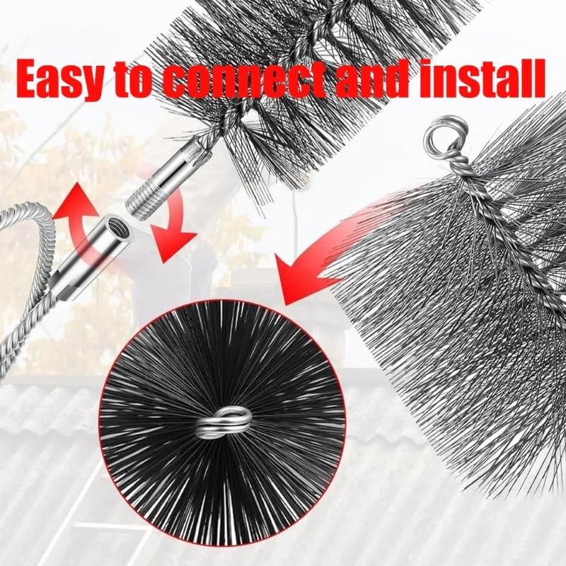 Profesionální drátěný kartáč na čištění komínů Čisticí nástroje pro krby Sada drátěných kartáčů do trubek z uhlíkové oceli Snadné použití
