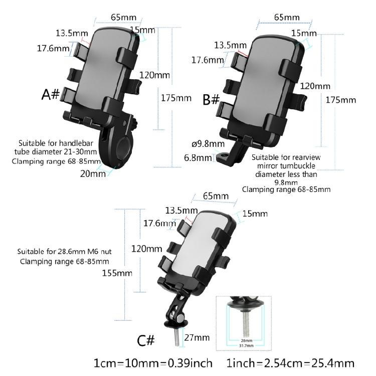 Motorcycle Phone Mount for Electric, Mountain Bikes, Scooter Bikes Phone Holder