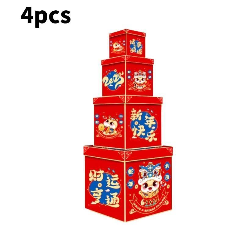 

Год Змеи Украшение Китайского Нового Года Подарочная Коробка Сценовое Оформление Коробки для Снеков 4pcs
