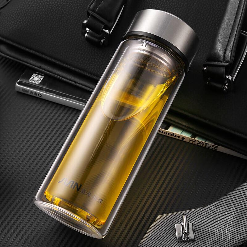 Fuguan Double-Layer Glass Tea Cup with Infuser