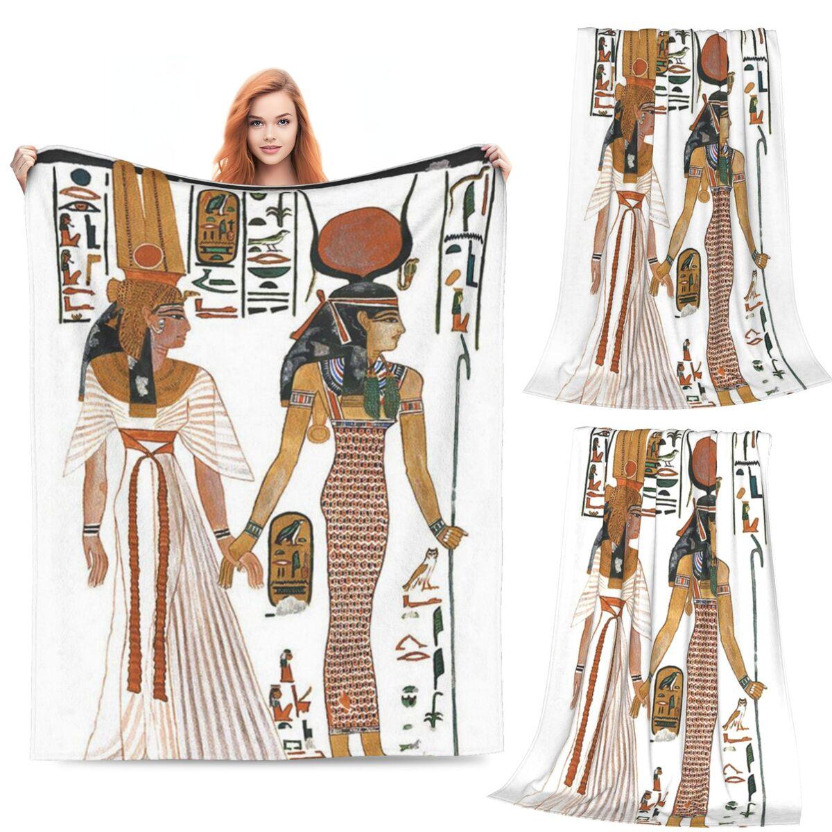 Ancient Egyptian Culture Blanket Soft Warm Flannel Throw Blanket Bedding for Bed Living room Picnic Travel Home Sofa 80x120cm