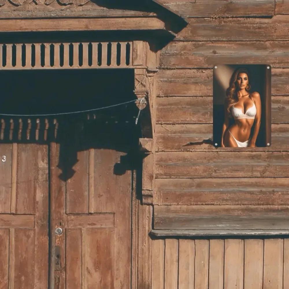 Humorvolle Metallwandkunst im Vintage-Stil 20x30 cm - Rustikales rahmenloses Eisen-Dekor, Wasserdicht staubdicht für Büro Garage