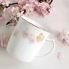 Okura Art Pottery Sakura Series 3rd Edition "Hatsumiyozakura" Mug, Coffee/Tea, Approx. 310cc, Made in Japan, 105C/A682-3
