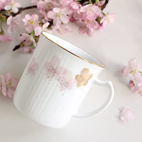 Okura Art Pottery Sakura Series 3rd Edition "Hatsumiyozakura" Mug, Coffee/Tea, Approx. 310cc, Made in Japan, 105C/A682-3