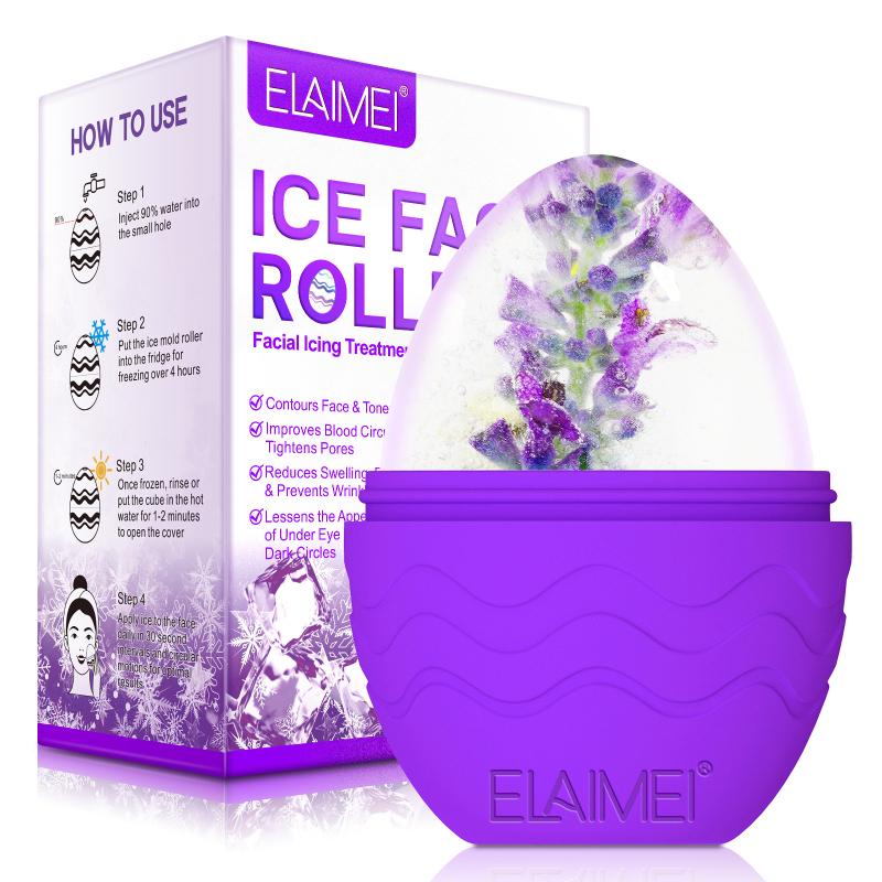 Ice Face Roller Egg-shaped Reusable Ice Mold For Face Skin Care Silicone Facial Massage Icing Tool